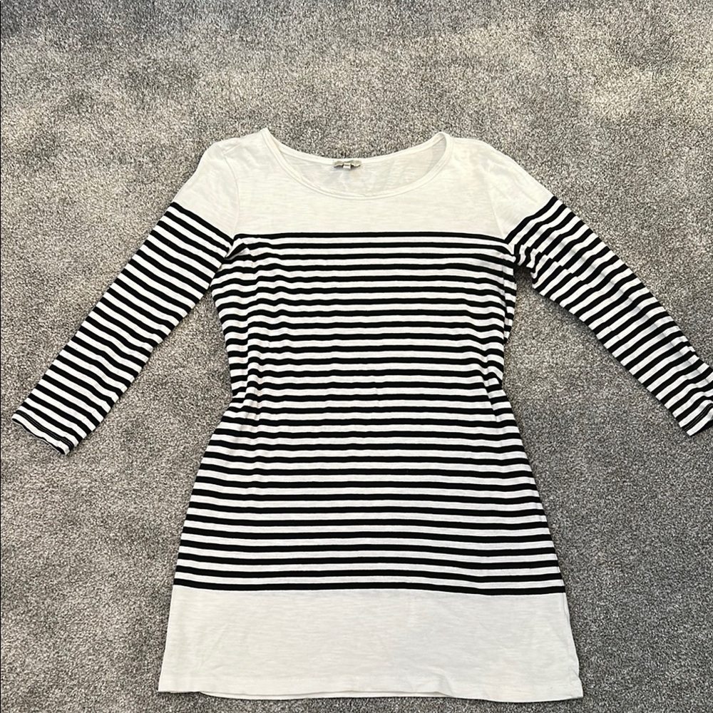 Joie Striped Black and White Dress